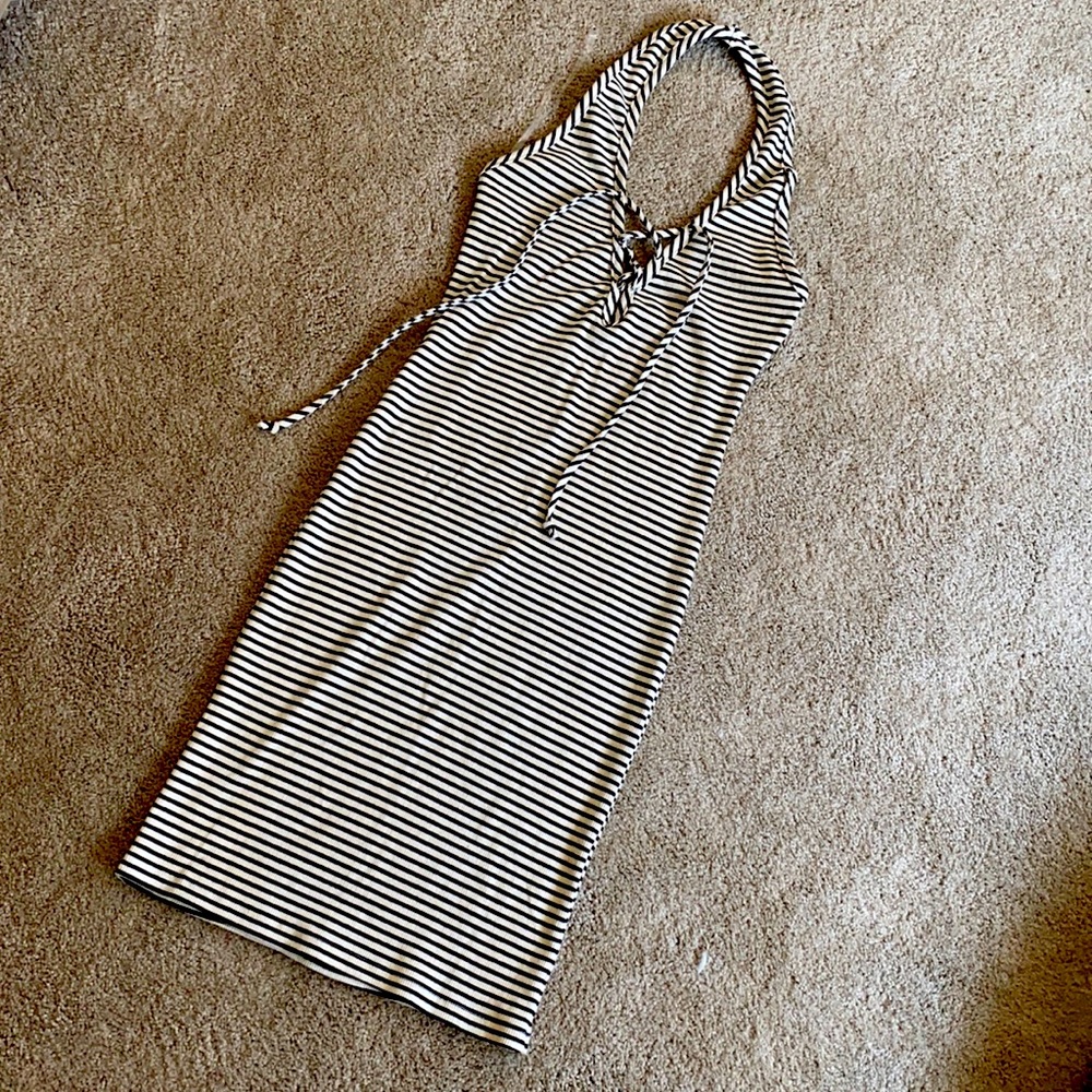 Solemio halter midi dress